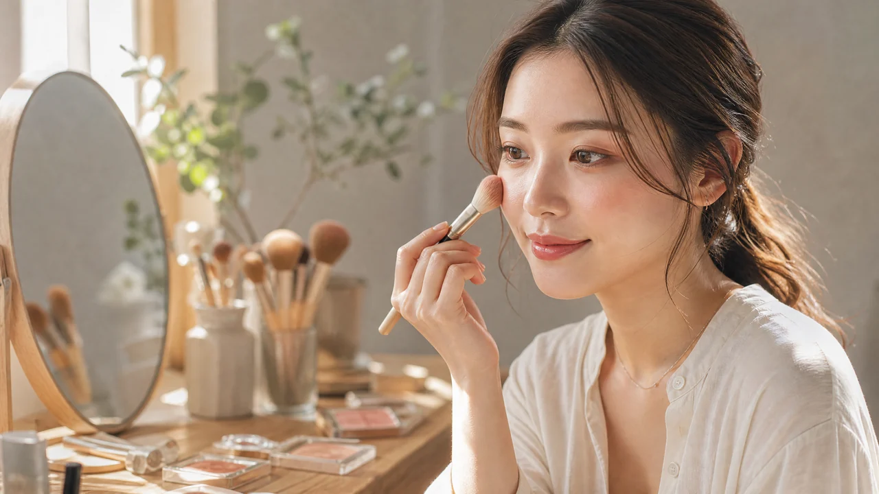 蜜桃色日常妆，轻透不显厚重视频封面